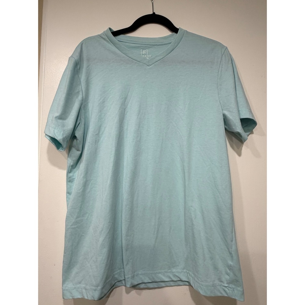 George || V-Neck T-Shirt || L || Light Blue Casual || Cotton Blend Excellent